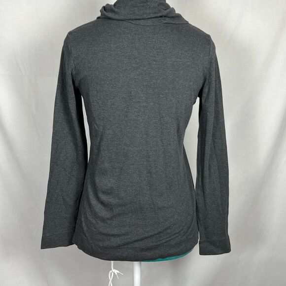 LL Bean Signature Supima Cotton Cowl Neck Top (XS Regular) gray - Picture 3 of 5